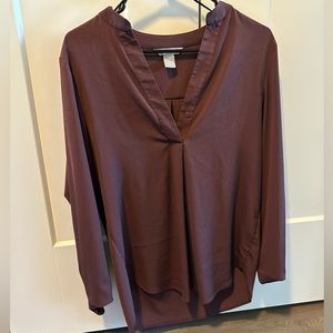 H&M long sleeve blouse burgundy maroon size 4